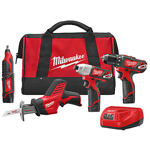 Tool Combo Kit; Drill Driver, Impact Driver, Reciprocating Saw, Rotary Tool